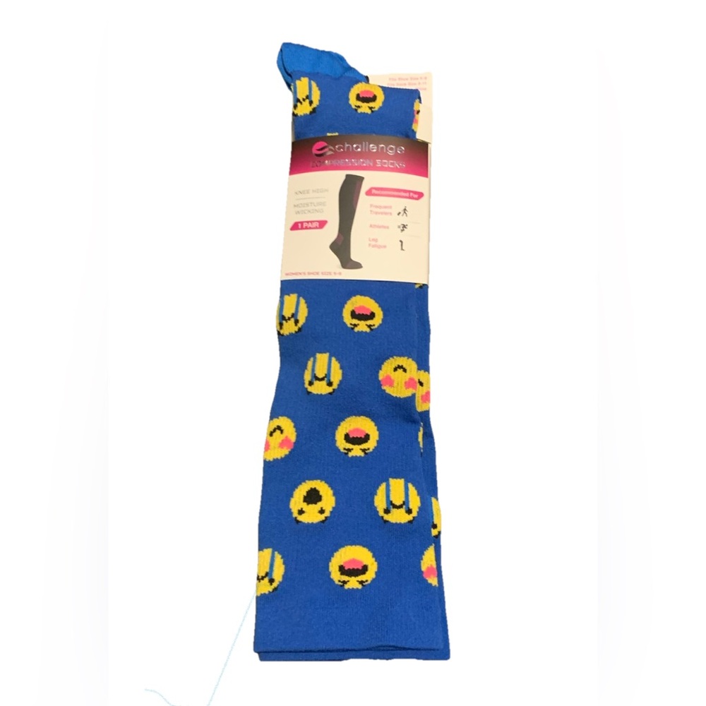 Compression Socks for Women Shoe size 5-9 Emoticon Design NWT